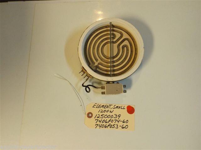 Magic Chef STOVE 7406P074-60 12500039 7406P053-60 Element, Small 1200W used Magic Chef STOVE 7406P074-60 12500039 7406P053-60 Element, Small 1200W used